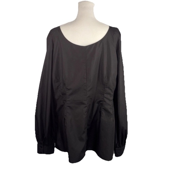 Tuckernuck Pomander Place Black Elevated Blouse 3X Long Sleeve - Picture 15 of 16